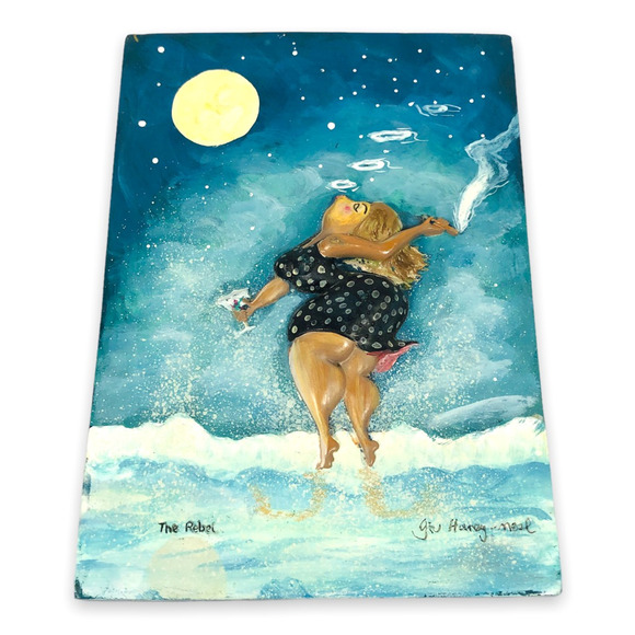 Reco Mini Views Collection 3D Wall Art The Rebel Blue Painting Jill Haney Neal - Picture 1 of 6